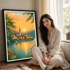 Masurian Lake - Poland - Travel Poster Vintage Style Wall Art Print