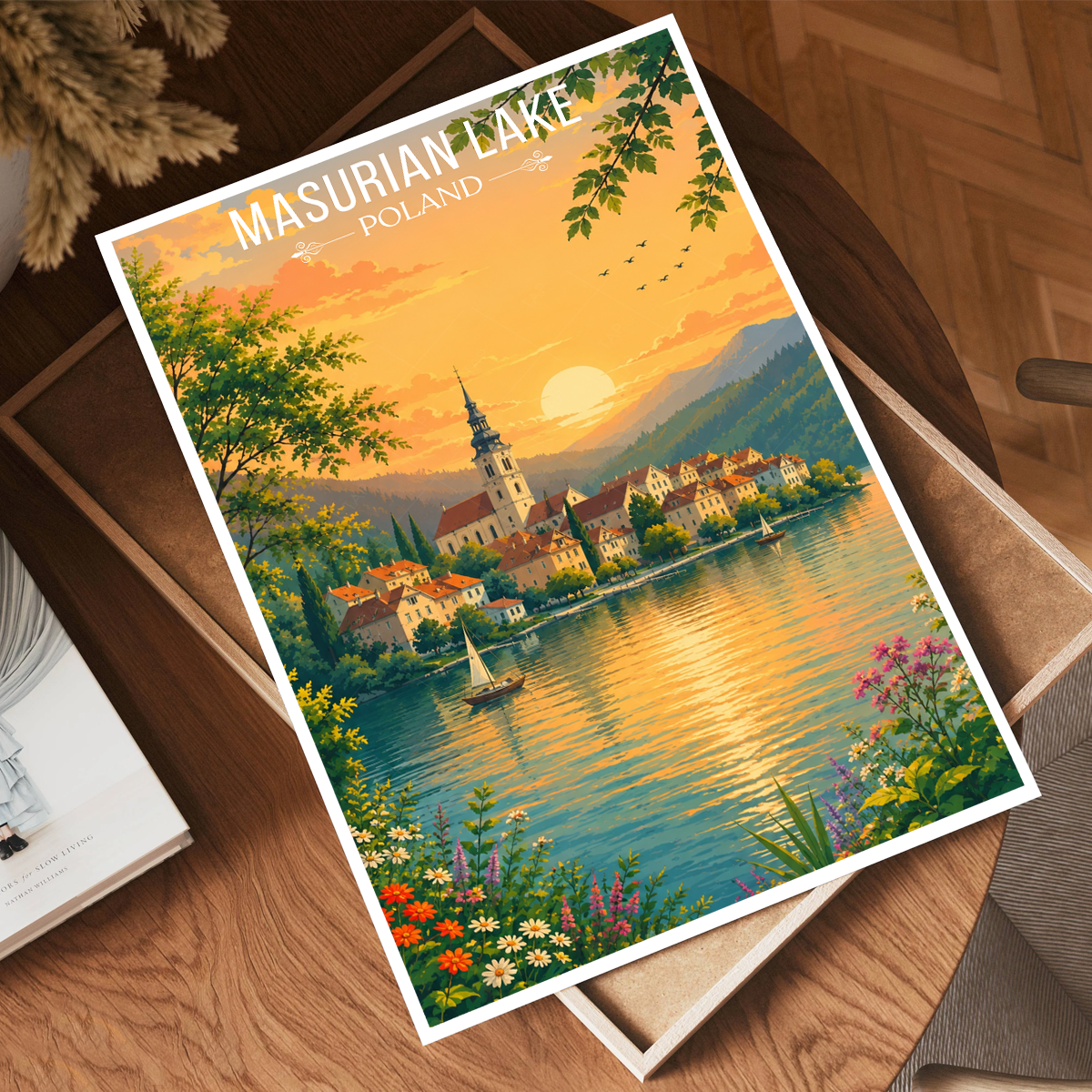 Masurian Lake - Poland - Travel Poster Vintage Style Wall Art Print