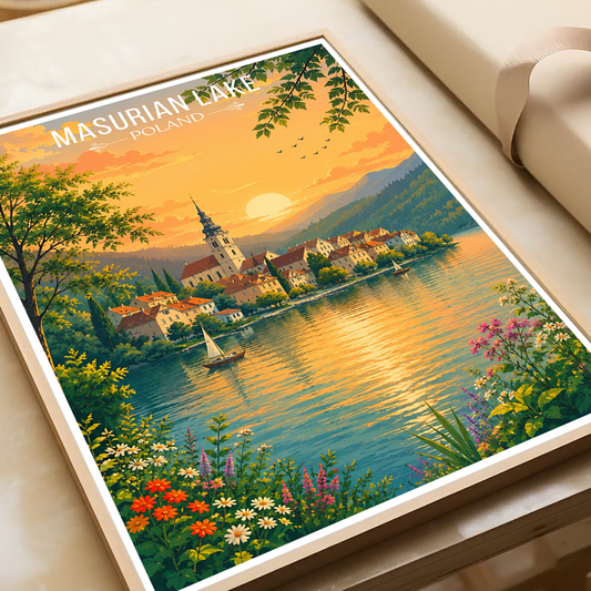 Masurian Lake - Poland - Travel Poster Vintage Style Wall Art Print - Art Print - Travel Art Poster