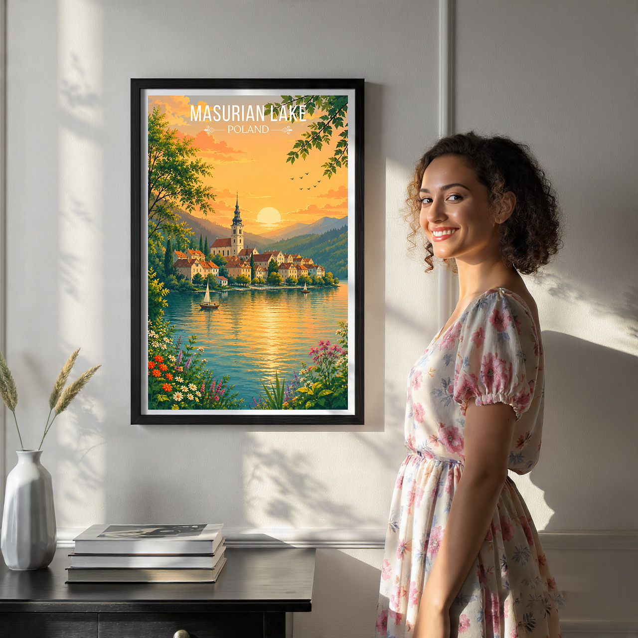 Masurian Lake - Poland - Travel Poster Vintage Style Wall Art Print