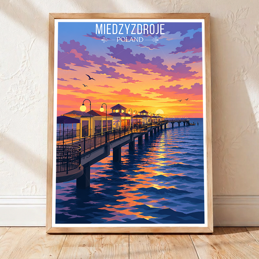 Miedzyzdroje - Poland - Travel Poster Vintage Style Wall Art Print - Art Print - Travel Art Poster