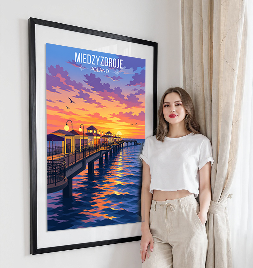 Miedzyzdroje - Poland - Travel Poster Vintage Style Wall Art Print