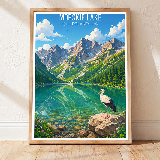 Moskie Lake - Poland - Travel Poster Vintage Style Wall Art Print - Art Print - Travel Art Poster