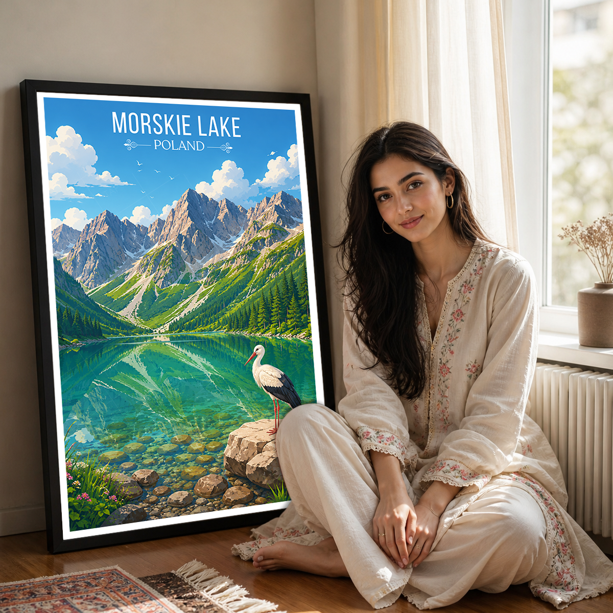 Moskie Lake - Poland - Travel Poster Vintage Style Wall Art Print