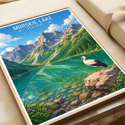 Moskie Lake - Poland - Travel Poster Vintage Style Wall Art Print - Art Print - Travel Art Poster