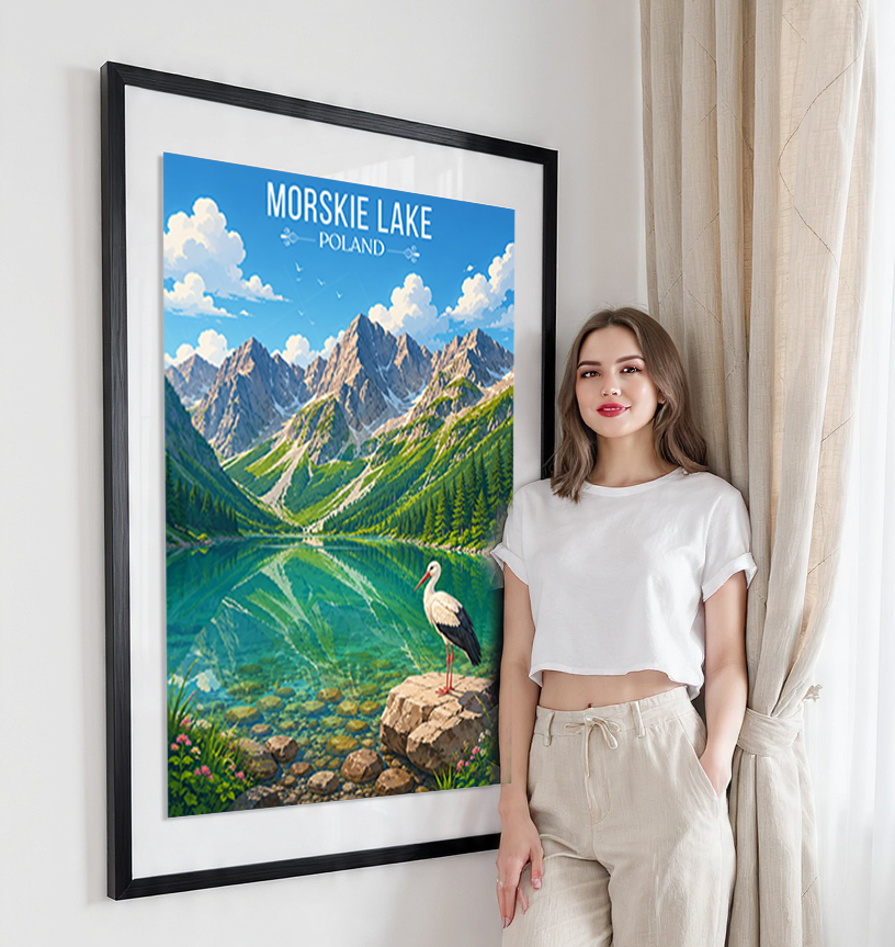 Moskie Lake - Poland - Travel Poster Vintage Style Wall Art Print