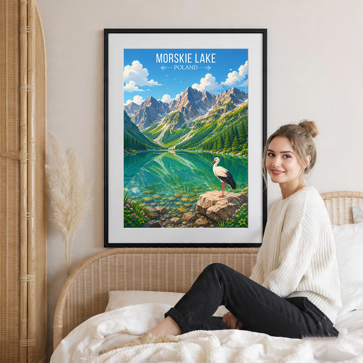 Moskie Lake - Poland - Travel Poster Vintage Style Wall Art Print