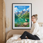 Moskie Lake - Poland - Travel Poster Vintage Style Wall Art Print