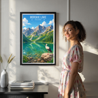 Moskie Lake - Poland - Travel Poster Vintage Style Wall Art Print