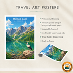 Moskie Lake - Poland - Travel Poster Vintage Style Wall Art Print