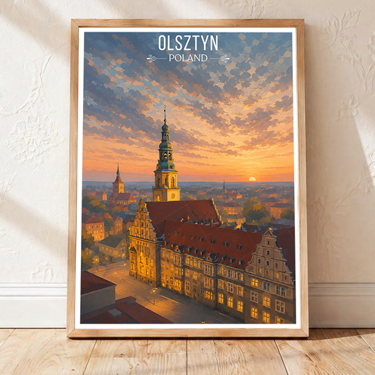 Olsztyn - Poland - Travel Poster Vintage Style Wall Art Print - Art Print - Travel Art Poster