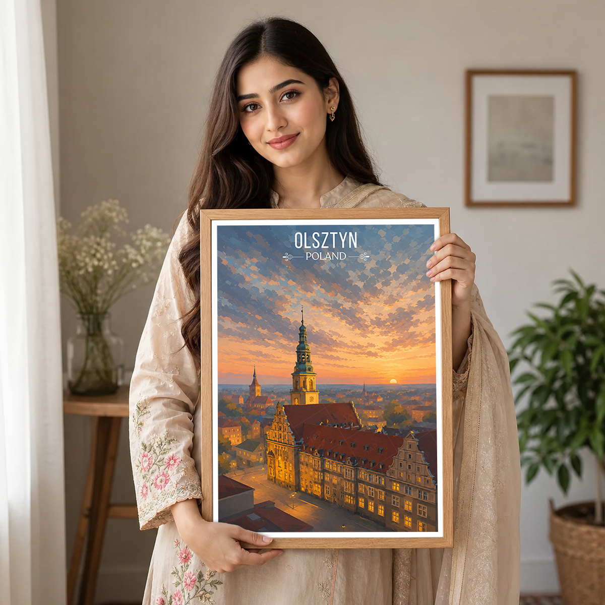Olsztyn - Poland - Travel Poster Vintage Style Wall Art Print