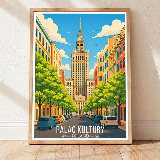 Palac Kultury - Poland - Travel Poster Vintage Style Wall Art Print - Art Print - Travel Art Poster
