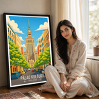 Palac Kultury - Poland - Travel Poster Vintage Style Wall Art Print