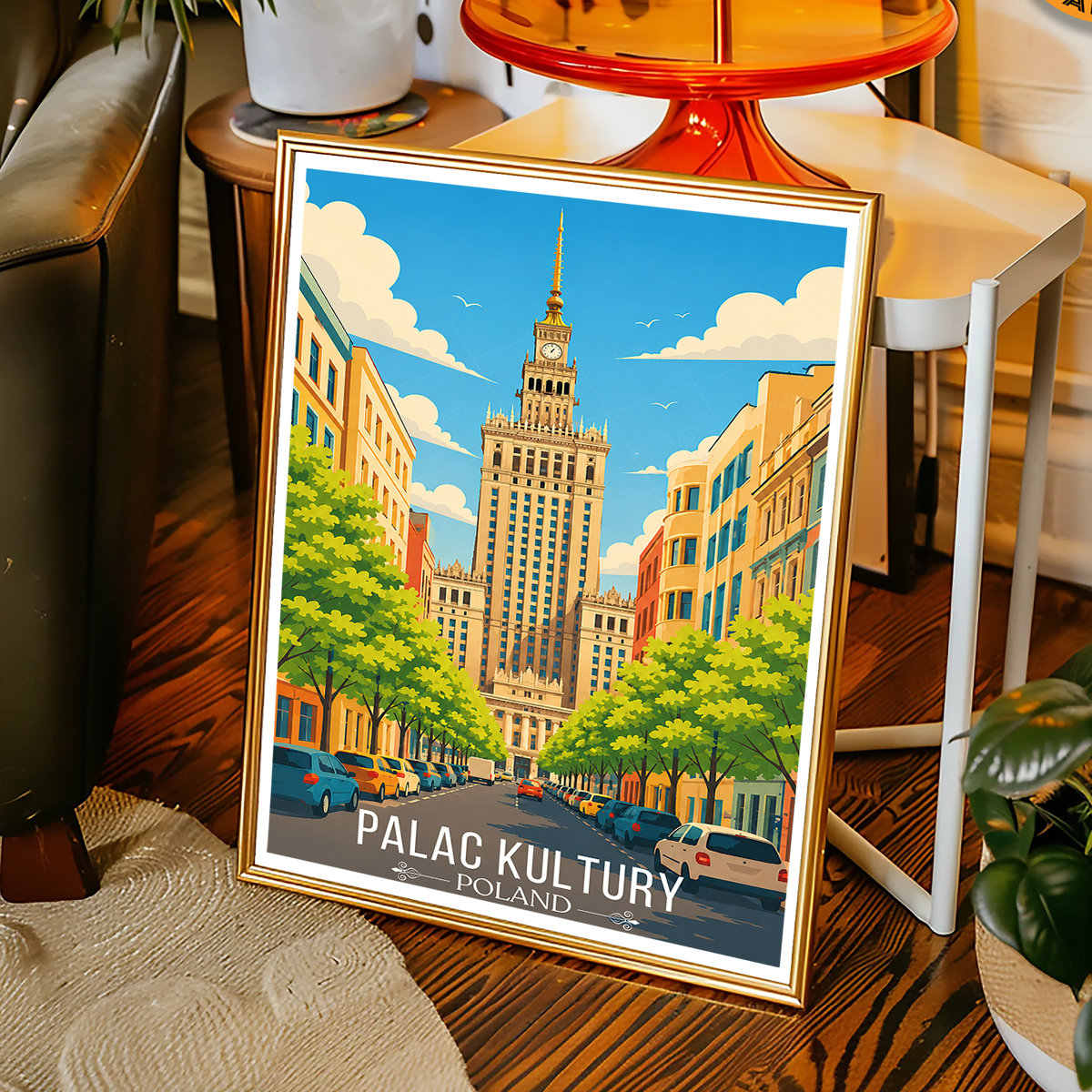 Palac Kultury - Poland - Travel Poster Vintage Style Wall Art Print