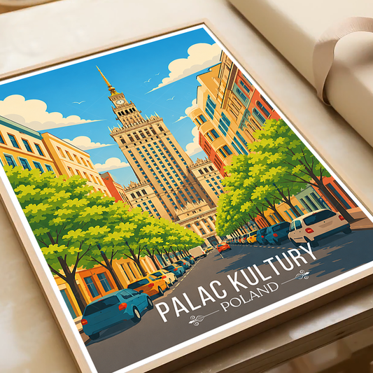 Palac Kultury - Poland - Travel Poster Vintage Style Wall Art Print - Art Print - Travel Art Poster
