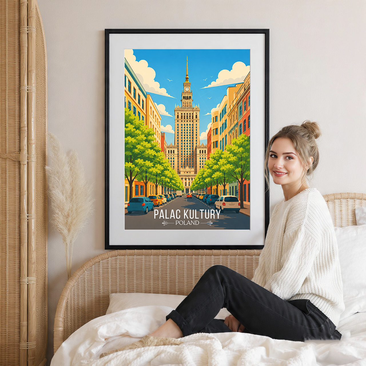 Palac Kultury - Poland - Travel Poster Vintage Style Wall Art Print