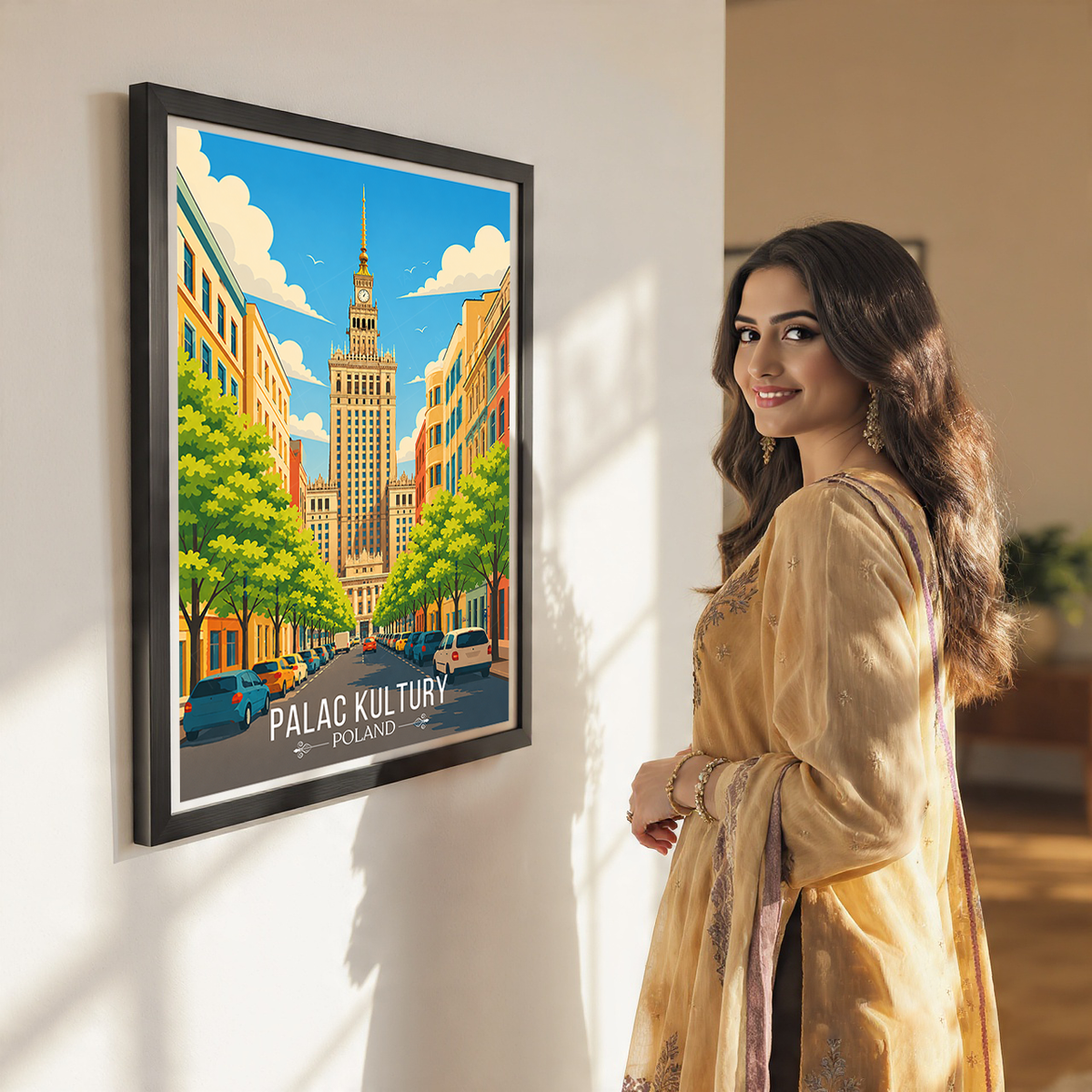Palac Kultury - Poland - Travel Poster Vintage Style Wall Art Print
