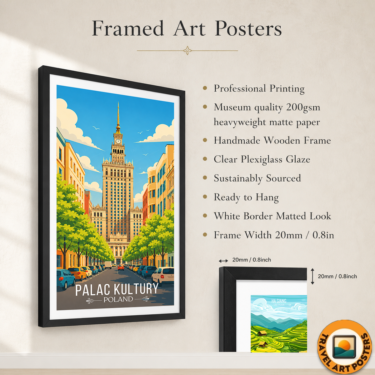 Palac Kultury - Poland - Travel Poster Vintage Style Wall Art Print