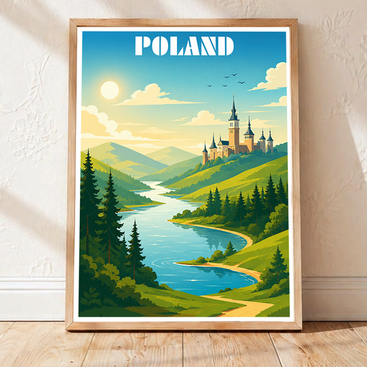 Poland - Travel Poster Vintage Style Wall Art Print - Art Print - Travel Art Poster