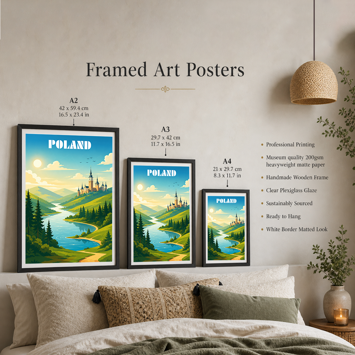 Poland - Travel Poster Vintage Style Wall Art Print