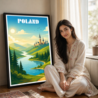 Poland - Travel Poster Vintage Style Wall Art Print