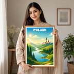 Poland - Travel Poster Vintage Style Wall Art Print