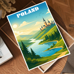 Poland - Travel Poster Vintage Style Wall Art Print