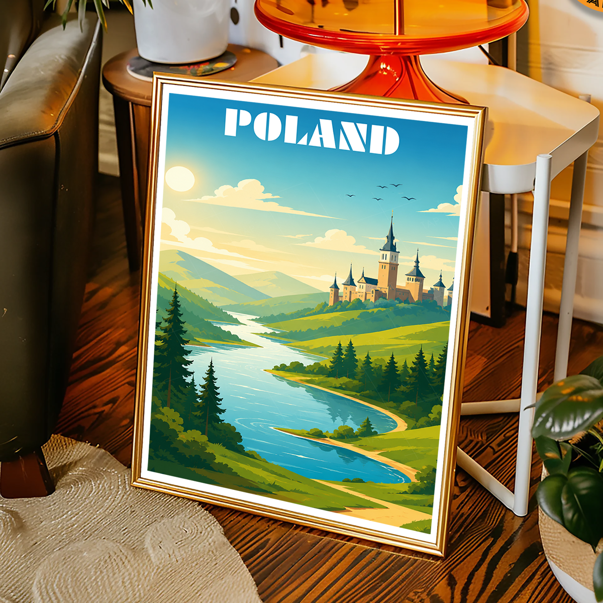 Poland - Travel Poster Vintage Style Wall Art Print
