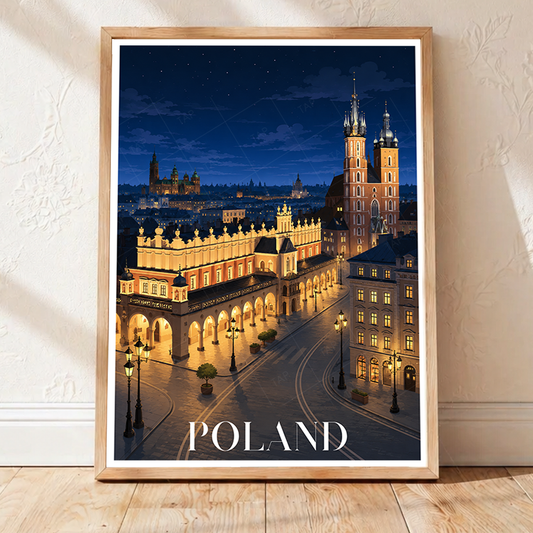 Poland - Travel Poster Vintage Style Wall Art Print - Art Print - Travel Art Poster