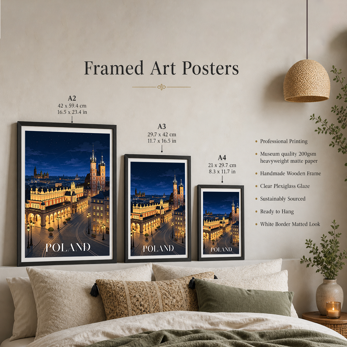 Poland - Travel Poster Vintage Style Wall Art Print