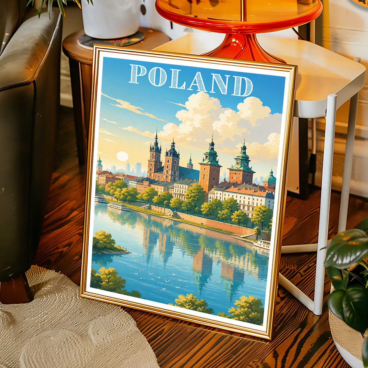 Poland - Travel Poster Vintage Style Wall Art Print