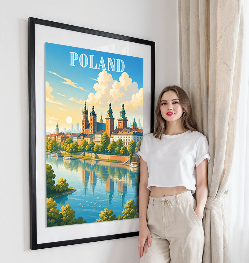Poland - Travel Poster Vintage Style Wall Art Print