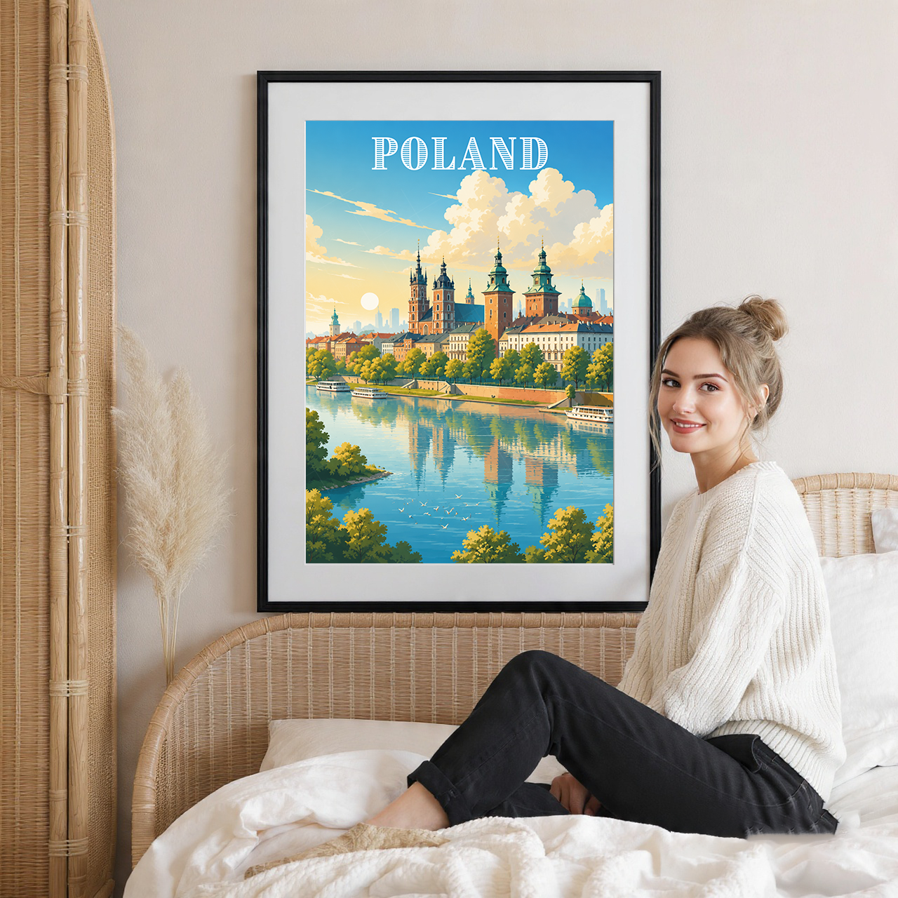 Poland - Travel Poster Vintage Style Wall Art Print