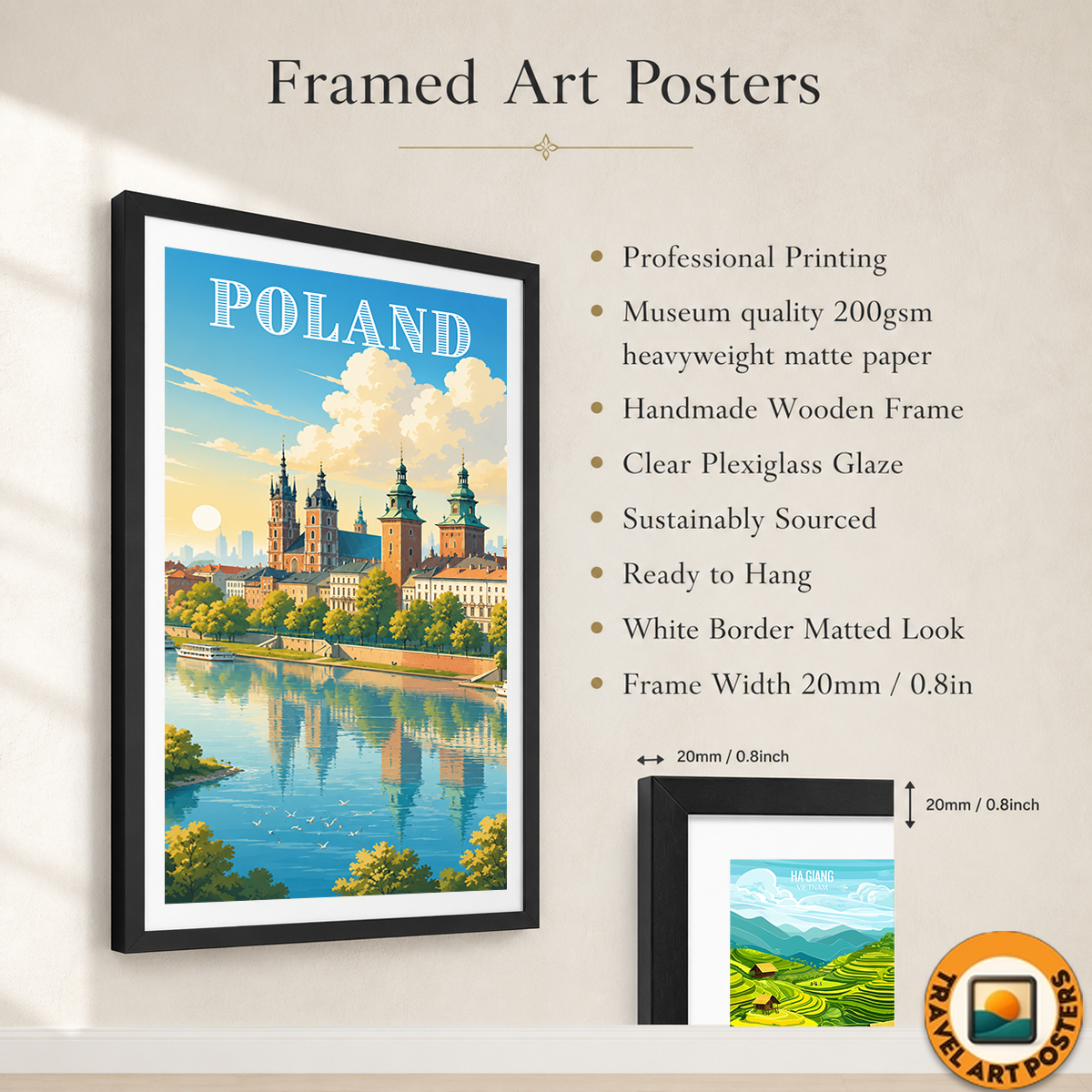 Poland - Travel Poster Vintage Style Wall Art Print