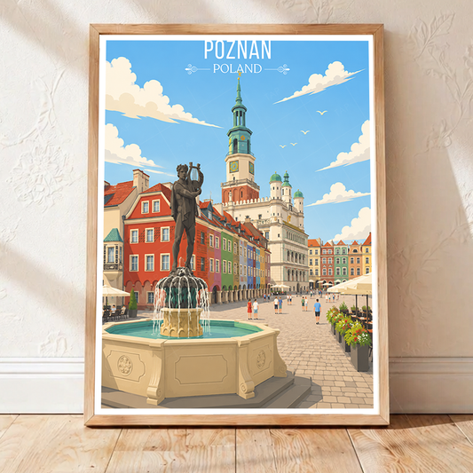 Poznan - Poland - Travel Poster Vintage Style Wall Art Print - Art Print - Travel Art Poster