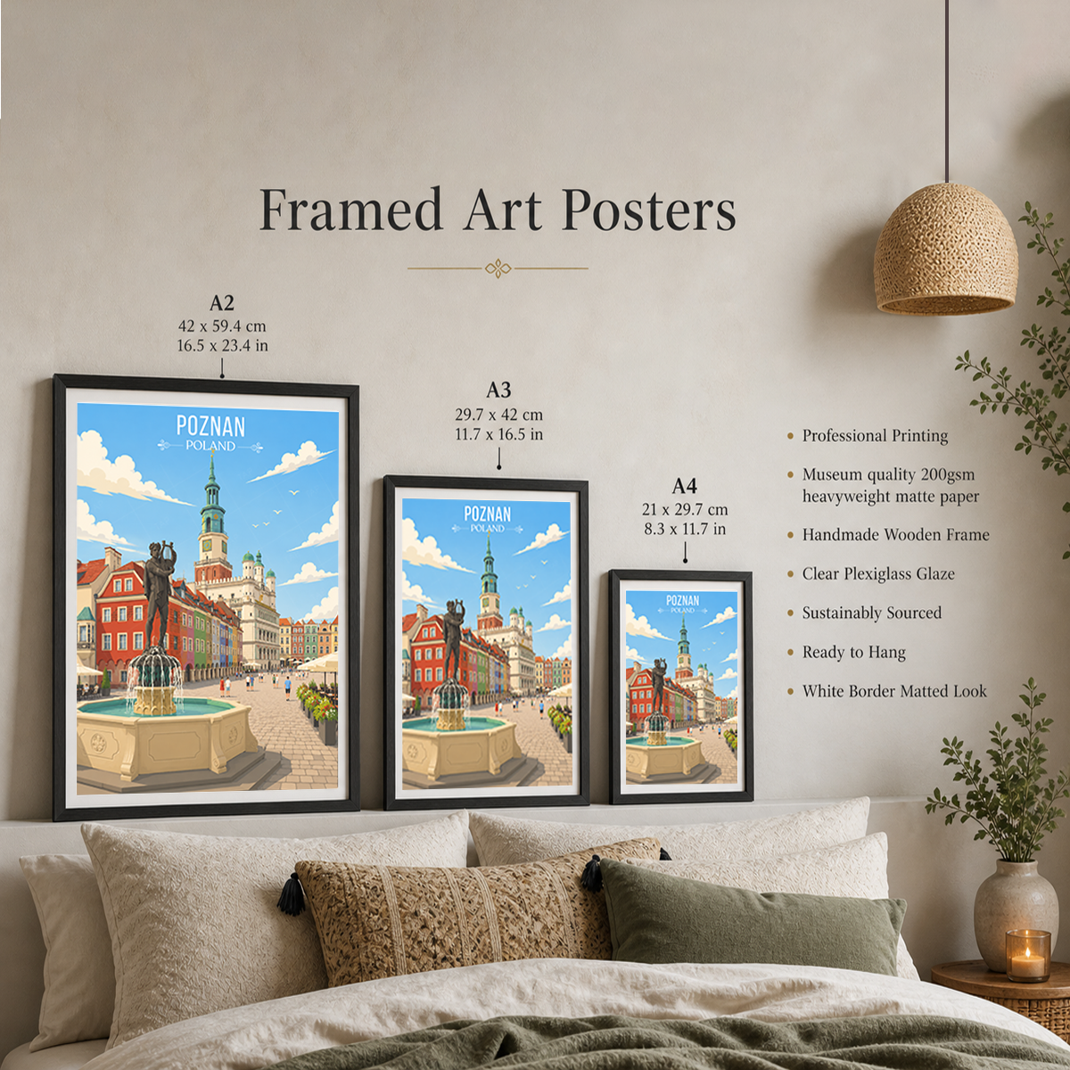 Poznan - Poland - Travel Poster Vintage Style Wall Art Print