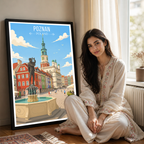 Poznan - Poland - Travel Poster Vintage Style Wall Art Print