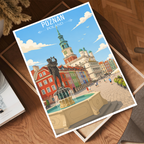 Poznan - Poland - Travel Poster Vintage Style Wall Art Print