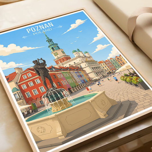 Poznan - Poland - Travel Poster Vintage Style Wall Art Print - Art Print - Travel Art Poster