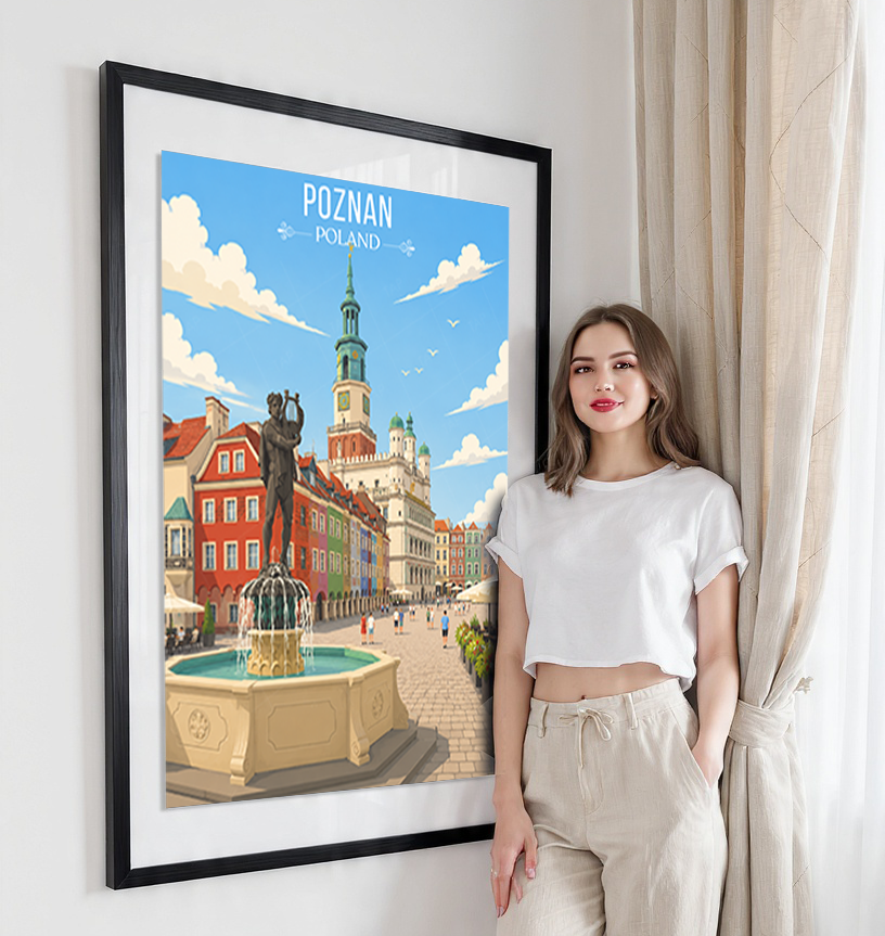 Poznan - Poland - Travel Poster Vintage Style Wall Art Print