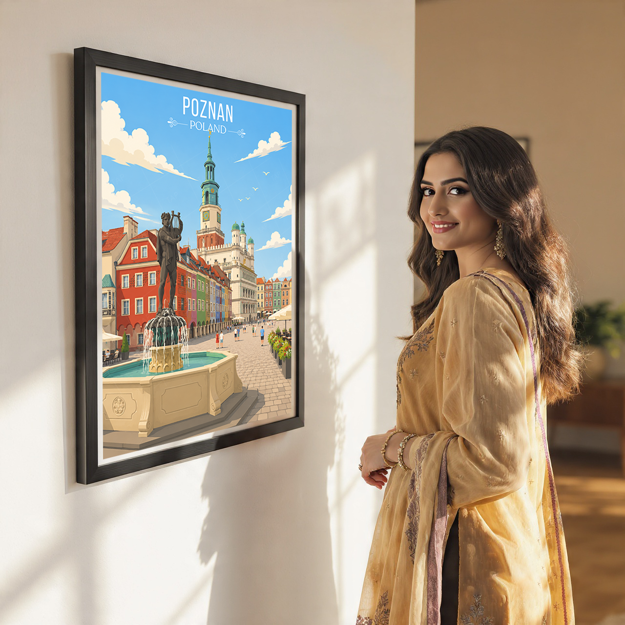 Poznan - Poland - Travel Poster Vintage Style Wall Art Print