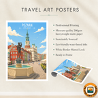 Poznan - Poland - Travel Poster Vintage Style Wall Art Print