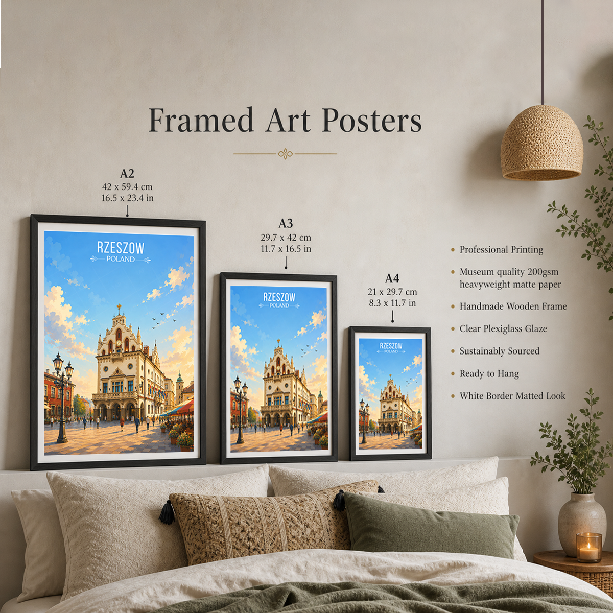 Rezeszow - Poland - Travel Poster Vintage Style Wall Art Print