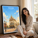 Rezeszow - Poland - Travel Poster Vintage Style Wall Art Print