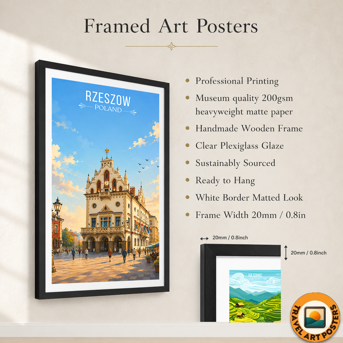Rezeszow - Poland - Travel Poster Vintage Style Wall Art Print
