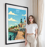 Sopot - Poland - Travel Poster Vintage Style Wall Art Print