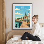 Sopot - Poland - Travel Poster Vintage Style Wall Art Print