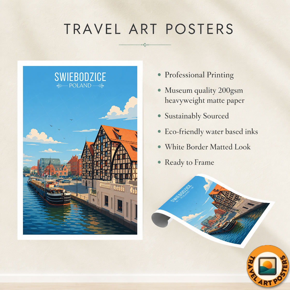 Swiebodzicec - Poland - Travel Poster Vintage Style Wall Art Print
