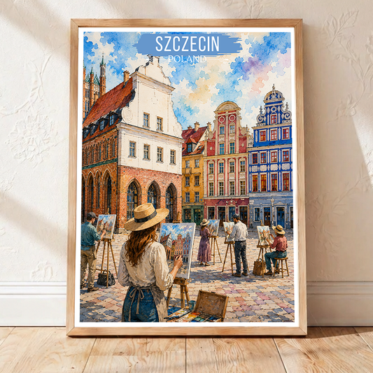 Szczecin - Poland - Travel Poster Vintage Style Wall Art Print - Art Print - Travel Art Poster